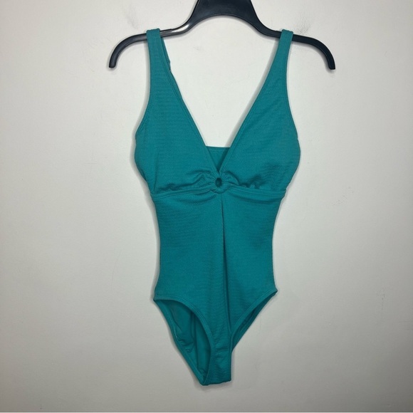 Time and tru teal one piece swimsuit size large - Picture 1 of 6
